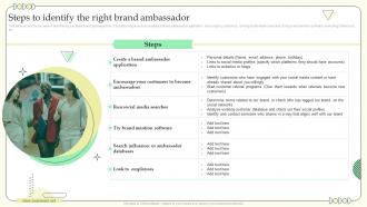 Steps To Identify The Right Brand Ambassador Building Communication Effective Brand Marketing