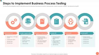 Steps To Implement Business Process Testing