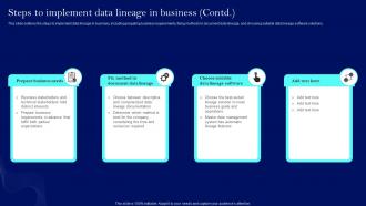 Steps To Implement Data Lineage In Business Data Lineage Techniques IT Editable Good