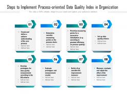 Steps to implement process oriented data quality index in organization