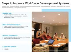 Steps to improve workforce development systems