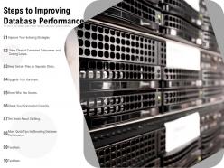 Steps to improving database performance