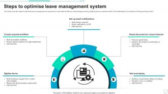 Steps To Optimise Leave Management System