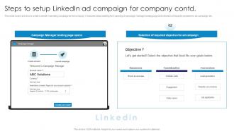 Steps To Setup Linkedin Ad Campaign Comprehensive Guide To Linkedln Marketing Campaign MKT SS Images Customizable