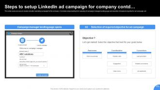 Steps To Setup Linkedin Ad Campaign Linkedin Marketing Channels To Improve Lead Generation MKT SS V Ideas Interactive