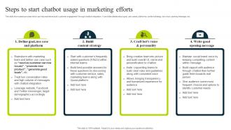 Steps To Start Chatbot Usage In Marketing Efforts How To Use Chatgpt AI SS V
