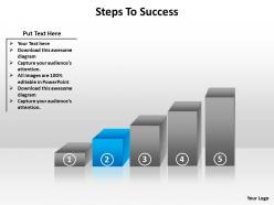 Steps to success with business man silhouette climbing stairs to top powerpoint diagram templates graphics 712