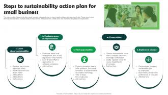 Steps To Sustainability Action Plan For Small Business