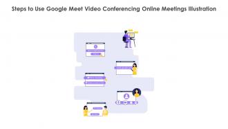 Steps To Use Google Meet Video Conferencing Online Meetings Illustration