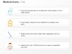 Stethoscope checklist pen doctor ppt icons graphics