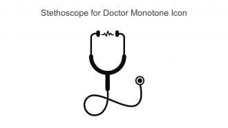 Stethoscope For Doctor Monotone Icon In Powerpoint Pptx Png And Editable Eps Format