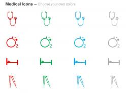 Stethoscope oxygen supply bed crutches ppt icons graphics