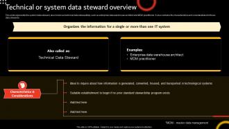 Stewardship By Function Model Technical Or System Data Steward Overview