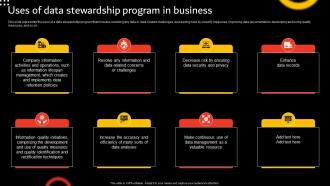 Stewardship By Function Model Uses Of Data Stewardship Program In Business