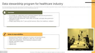 Stewardship By Systems Model Data Stewardship Program For Healthcare Industry