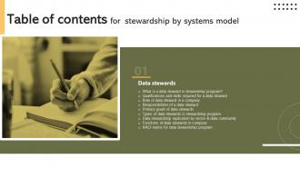 Stewardship By Systems Model Table Of Contents
