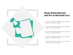 Sticky notes attached with pin as reminder icon