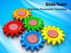 Stock Gear Powerpoint Templates Business Target Gearwheels Ppt Slides