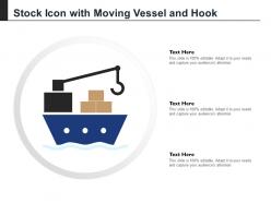 Stock icon with moving vessel and hook