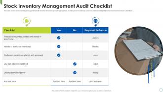 Stock Inventory Management Audit Checklist