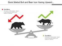 Stock Market Bull And Bear Icon Having Upward And Downward Arrow
