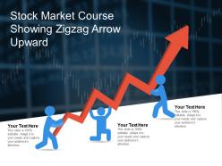 Stock market course showing zigzag arrow upward