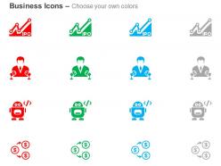 Stock market discussion robot financial exchange ppt icons graphic