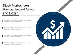 Stock market icon having upward arrow and dollar
