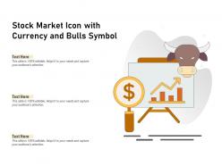 Stock market icon with currency and bulls symbol