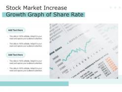 Stock market increase growth graph of share rate