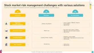Stock Market Risk Management Challenges With Various Solutions