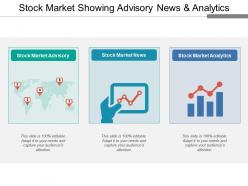 Stock market showing advisory news and analytics