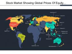 Stock market showing global prices of equity markets