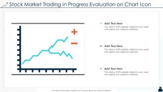 Stock market trading in progress evaluation on chart icon