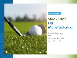 Stock Pitch For Manufacturing Powerpoint Presentation Ppt Slide Template