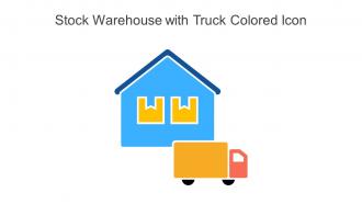 Stock Warehouse With Truck Colored Icon In Powerpoint Pptx Png And Editable Eps Format