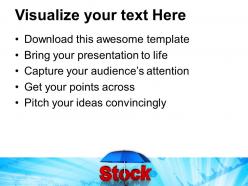 Stock word under blue umbrella powerpoint templates ppt themes and graphics 0213