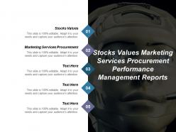 Stocks values marketing services procurement performance management reports cpb