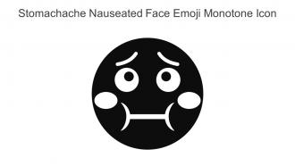Stomachache Nauseated Face Emoji Monotone Icon In Powerpoint Pptx Png And Editable Eps Format