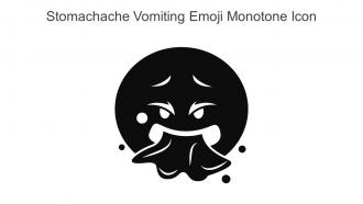 Stomachache Vomiting Emoji Monotone Icon In Powerpoint Pptx Png And Editable Eps Format