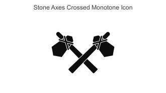 Stone Axes Crossed Monotone Icon In Powerpoint Pptx Png And Editable Eps Format