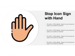 Stop icon sign with hand