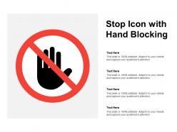 Stop icon with hand blocking