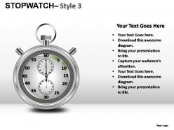 Stopwatch style 3 powerpoint presentation slides