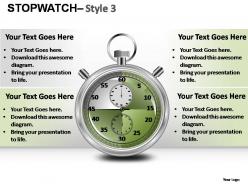 Stopwatch style 3 powerpoint presentation slides