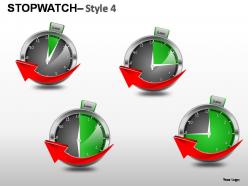 Stopwatch style 4 powerpoint presentation slides