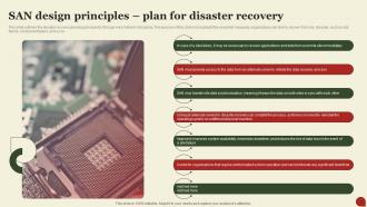 Storage Area Network San San Design Principles Plan For Disaster Recovery