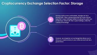 Storage As A Factor For Choosing A Cryptocurrency Exchange Training Ppt