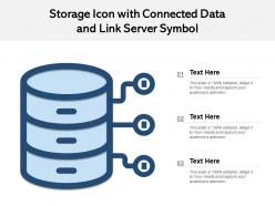 Storage icon with connected data and link server symbol