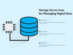 Storage server icon for managing digital data